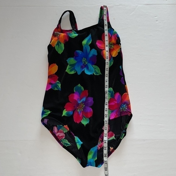 Inches Away Black Vivid Floral Scoop Back One Piece Swimsuit - Picture 5 of 8